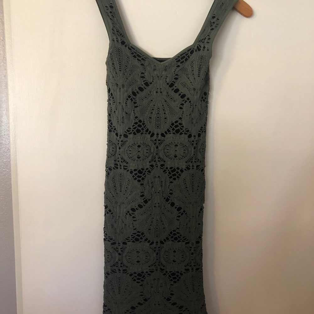 Cute forest green bodycon dress